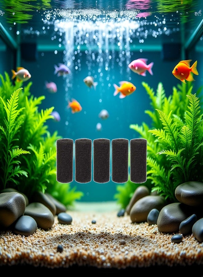 Sluswallow 5Pcs Black Aquarium Filter Sponges,Aquarium Pre-Filter Sponges Filter Intake Sponge Strainer Foam Guard Cover for Freshwater and Saltwater Fish Tank, Aquarium Pumps and Filters - Image 5